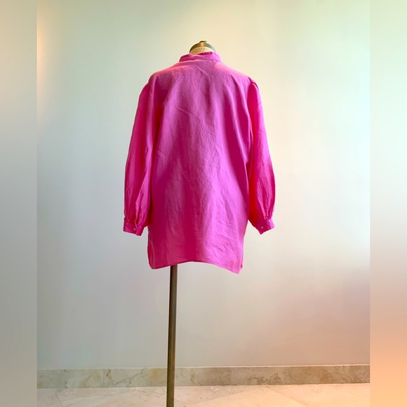 Ralph Lauren Chic Linen Barbie Pink Tunic sz L - Picture 3 of 5